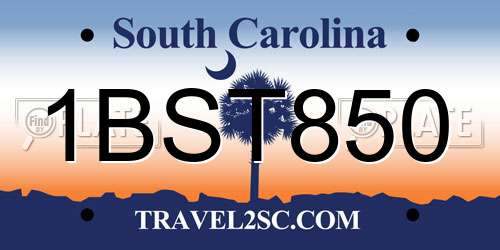 1BST850 South Carolina License Plate
