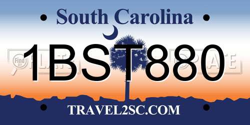 1BST880 South Carolina License Plate