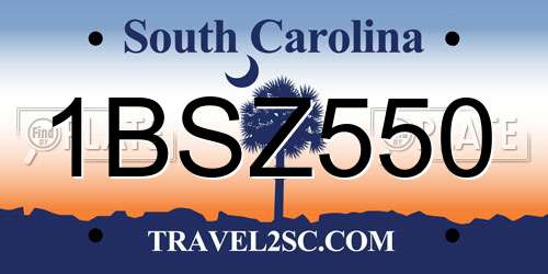 1BSZ550 South Carolina License Plate