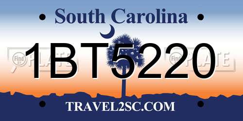1BT5220 South Carolina License Plate