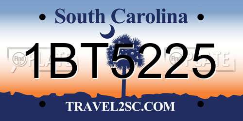 1BT5225 South Carolina License Plate