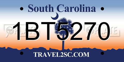 1BT5270 South Carolina License Plate