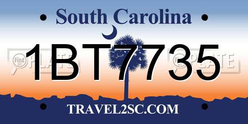 1BT7735 South Carolina License Plate