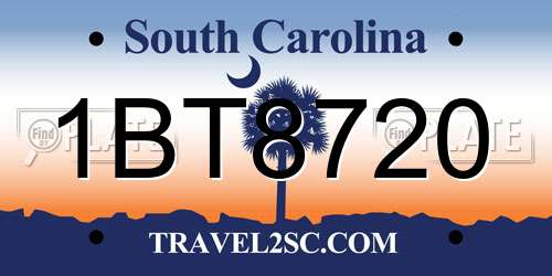 1BT8720 South Carolina License Plate