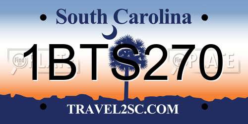 1BTS270 South Carolina License Plate