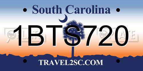 1BTS720 South Carolina License Plate