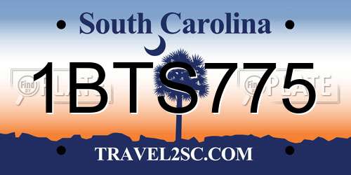 1BTS775 South Carolina License Plate