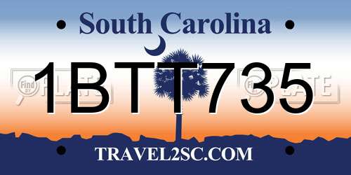 1BTT735 South Carolina License Plate