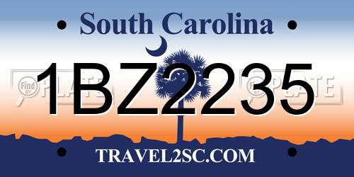 1BZ2235 South Carolina License Plate