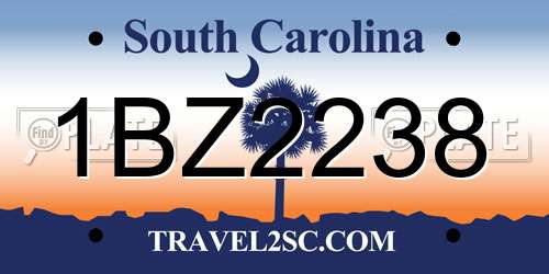 1BZ2238 South Carolina License Plate