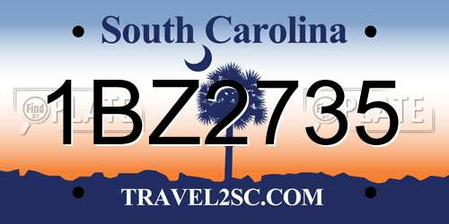1BZ2735 South Carolina License Plate