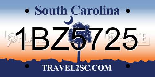 1BZ5725 South Carolina License Plate