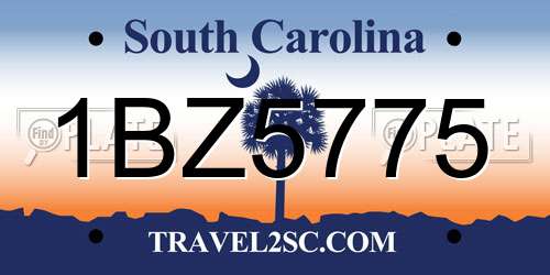 1BZ5775 South Carolina License Plate