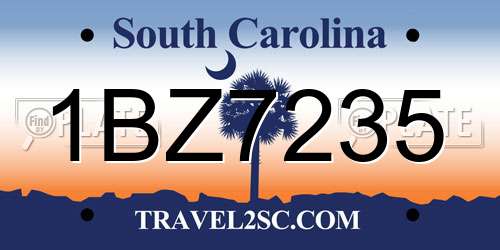 1BZ7235 South Carolina License Plate