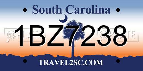 1BZ7238 South Carolina License Plate