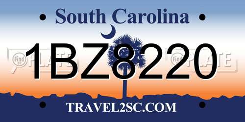 1BZ8220 South Carolina License Plate