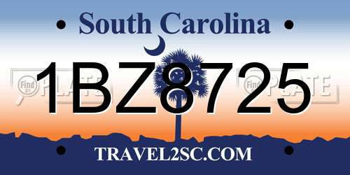 1BZ8725 South Carolina License Plate