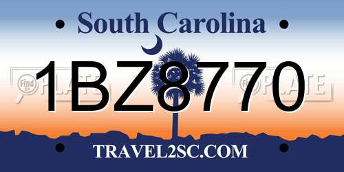 1BZ8770 South Carolina License Plate