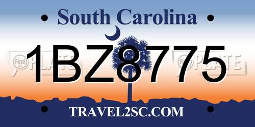 1BZ8775 South Carolina License Plate