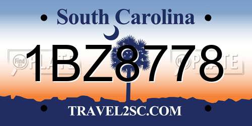 1BZ8778 South Carolina License Plate