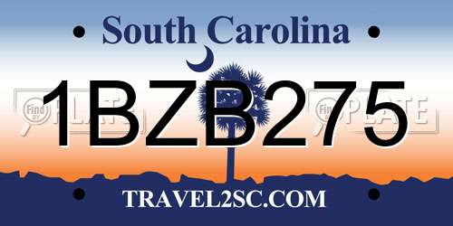 1BZB275 South Carolina License Plate