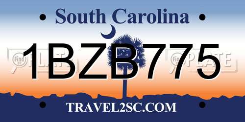 1BZB775 South Carolina License Plate