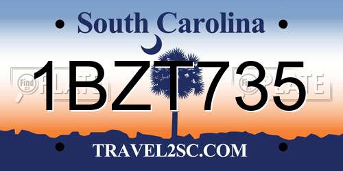 1BZT735 South Carolina License Plate