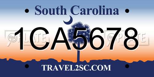 1CA5678 South Carolina License Plate
