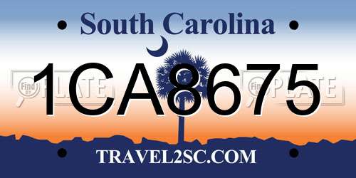 1CA8675 South Carolina License Plate