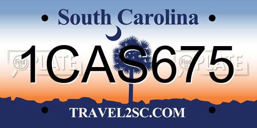 1CAS675 South Carolina License Plate