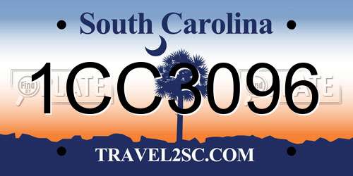 1CC3096 South Carolina License Plate
