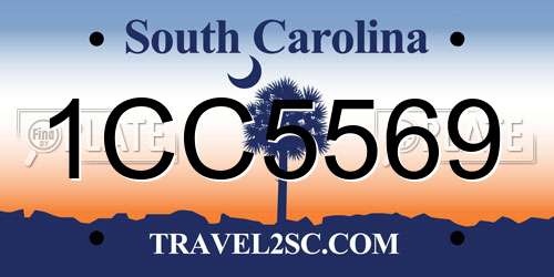 1CC5569 South Carolina License Plate