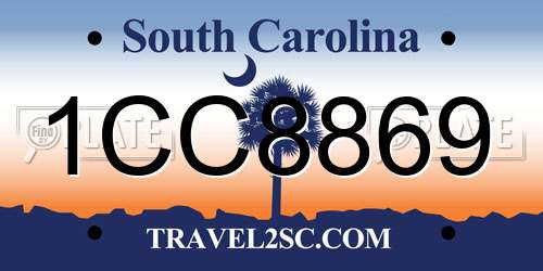 1CC8869 South Carolina License Plate