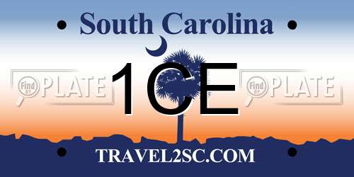 1CE South Carolina License Plate