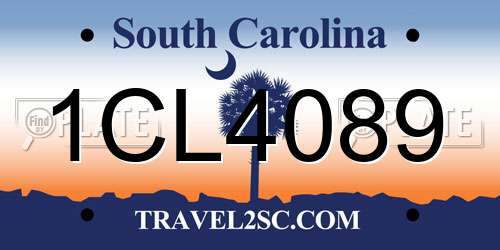 1CL4089 South Carolina License Plate
