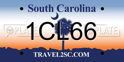 1CL66 South Carolina License Plate