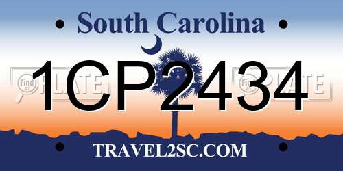 1CP2434 South Carolina License Plate