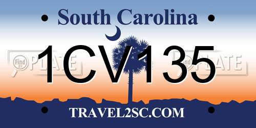 1CV135 South Carolina License Plate