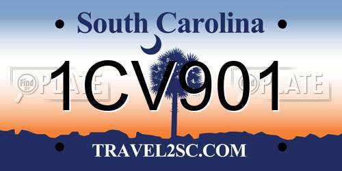 1CV901 South Carolina License Plate