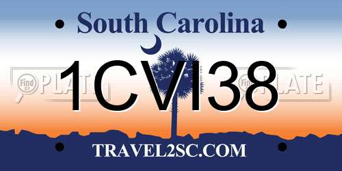 1CVI38 South Carolina License Plate