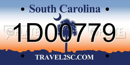 1D00779 South Carolina License Plate