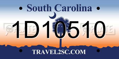1D10510 South Carolina License Plate