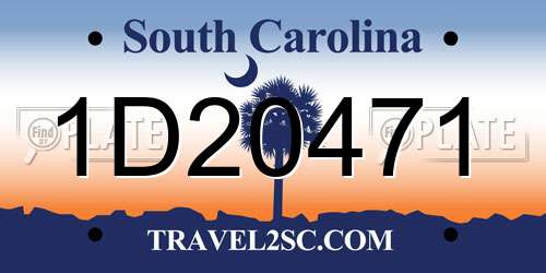 1D20471 South Carolina License Plate
