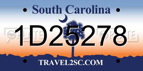1D25278 South Carolina License Plate