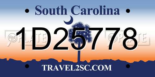 1D25778 South Carolina License Plate