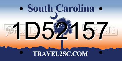 1D52157 South Carolina License Plate