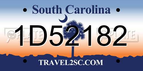 1D52182 South Carolina License Plate