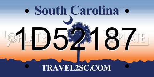 1D52187 South Carolina License Plate