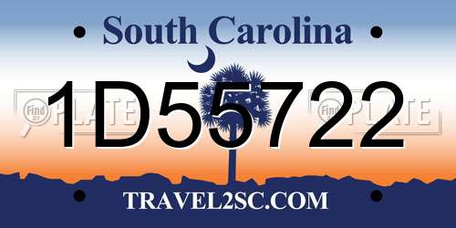 1D55722 South Carolina License Plate