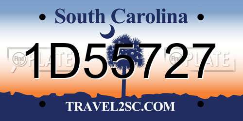 1D55727 South Carolina License Plate